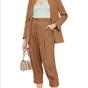 EMILIO PUCCI Belted crepe de chine jacket Cropped pleated crepe de chine pants